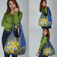 Hawaii Kaiser High School Grocery Bag Tribal Tattoo With Hibiscus Flowers