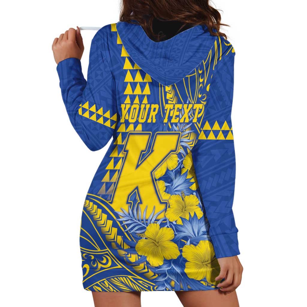 Personalised Hawaii Kaiser High School Hoodie Dress Tribal Tattoo With Hibiscus Flowers