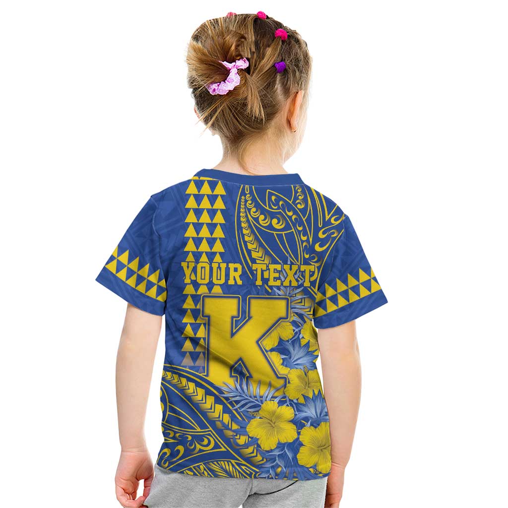 Personalised Hawaii Kaiser High School Kid T Shirt Tribal Tattoo With Hibiscus Flowers