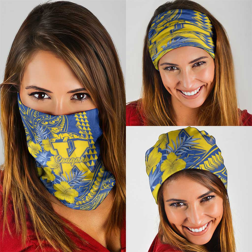 Hawaii Kaiser High School Neck Gaiter Tribal Tattoo With Hibiscus Flowers