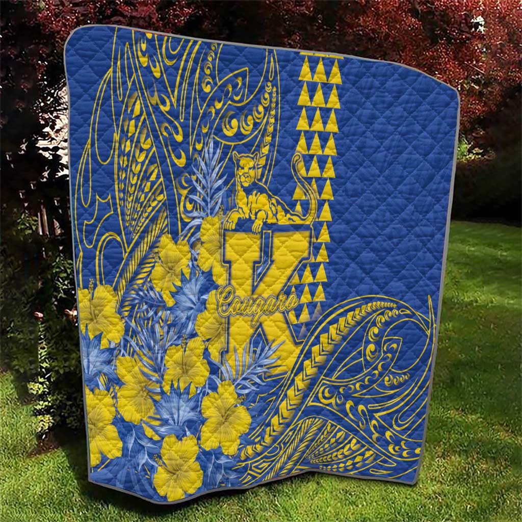 Hawaii Kaiser High School Quilt Tribal Tattoo With Hibiscus Flowers LT05 - Polynesian Pride