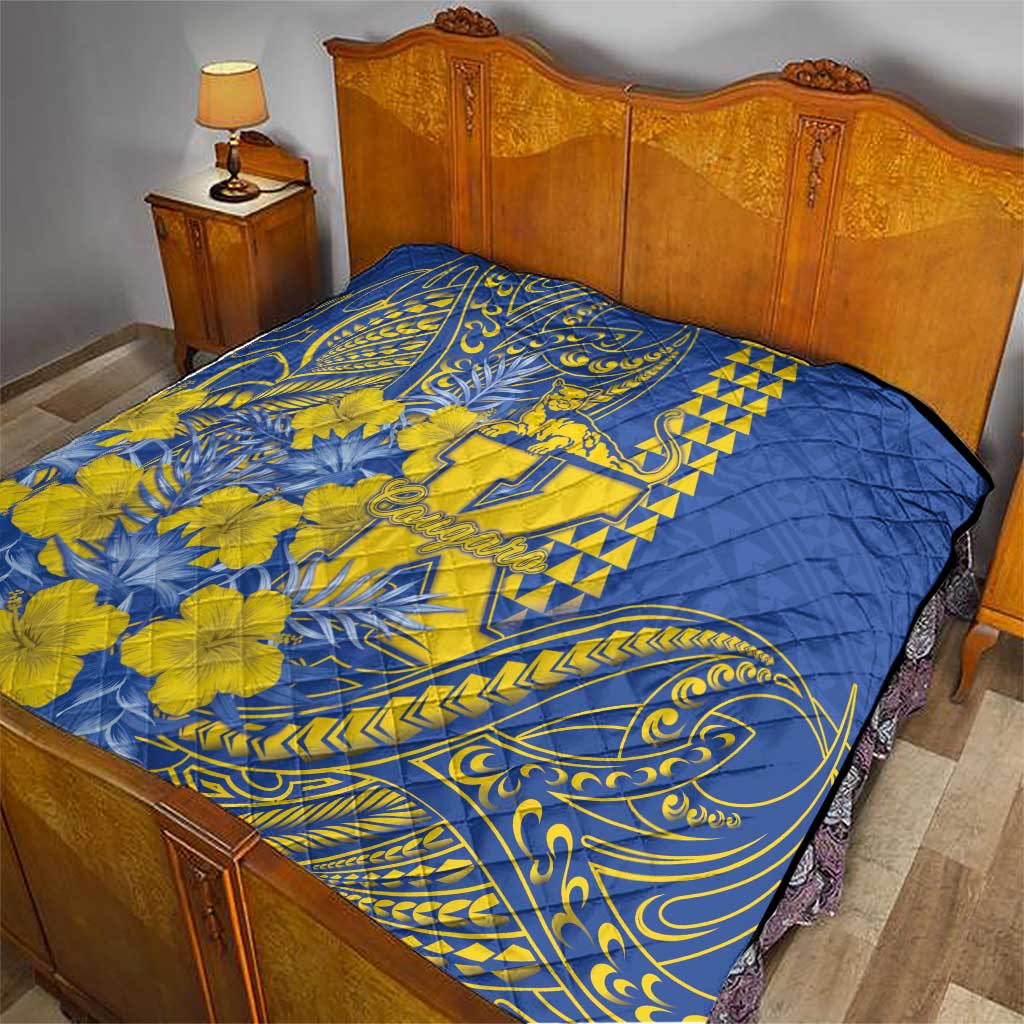 Hawaii Kaiser High School Quilt Tribal Tattoo With Hibiscus Flowers LT05 - Polynesian Pride