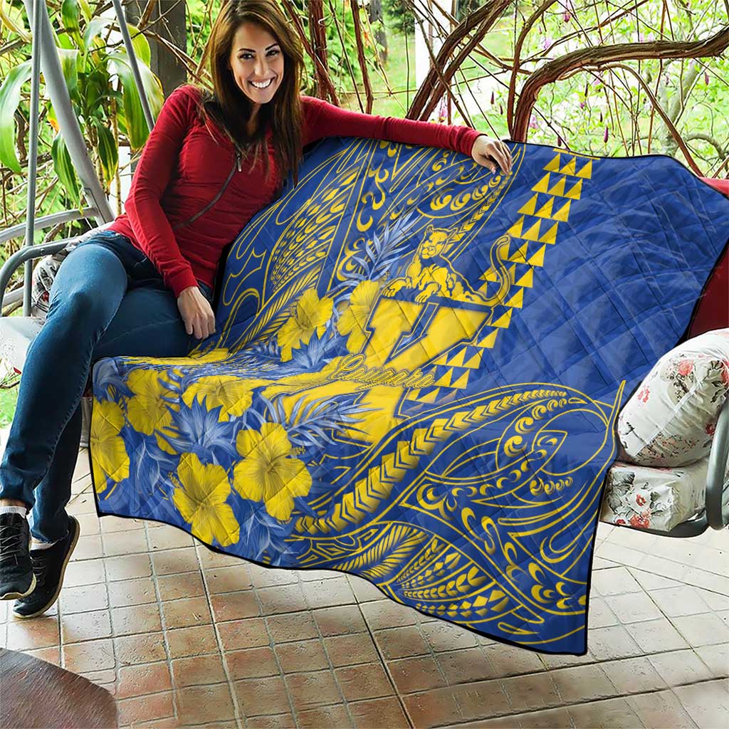 Hawaii Kaiser High School Quilt Tribal Tattoo With Hibiscus Flowers LT05 - Polynesian Pride