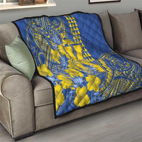 Hawaii Kaiser High School Quilt Tribal Tattoo With Hibiscus Flowers LT05 - Polynesian Pride