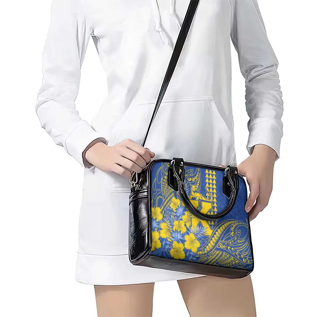 Hawaii Kaiser High School Shoulder Handbag Tribal Tattoo With Hibiscus Flowers