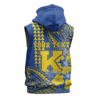 Personalised Hawaii Kaiser High School Sleeveless Hoodie Tribal Tattoo With Hibiscus Flowers