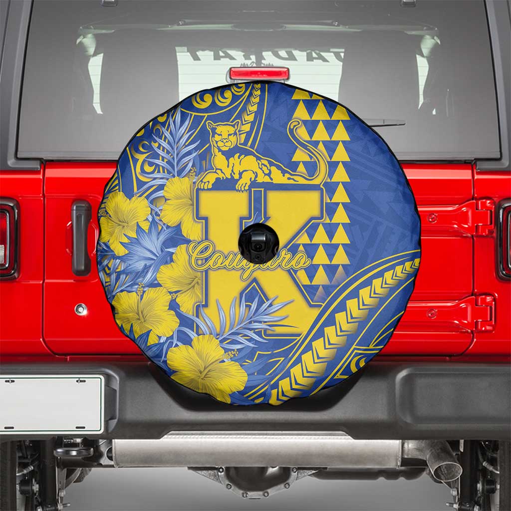 Hawaii Kaiser High School Spare Tire Cover Tribal Tattoo With Hibiscus Flowers LT05 - Polynesian Pride