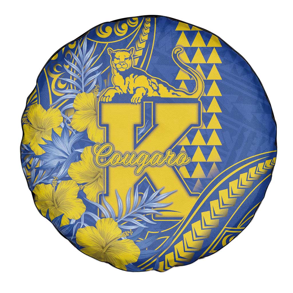 Hawaii Kaiser High School Spare Tire Cover Tribal Tattoo With Hibiscus Flowers LT05 - Polynesian Pride