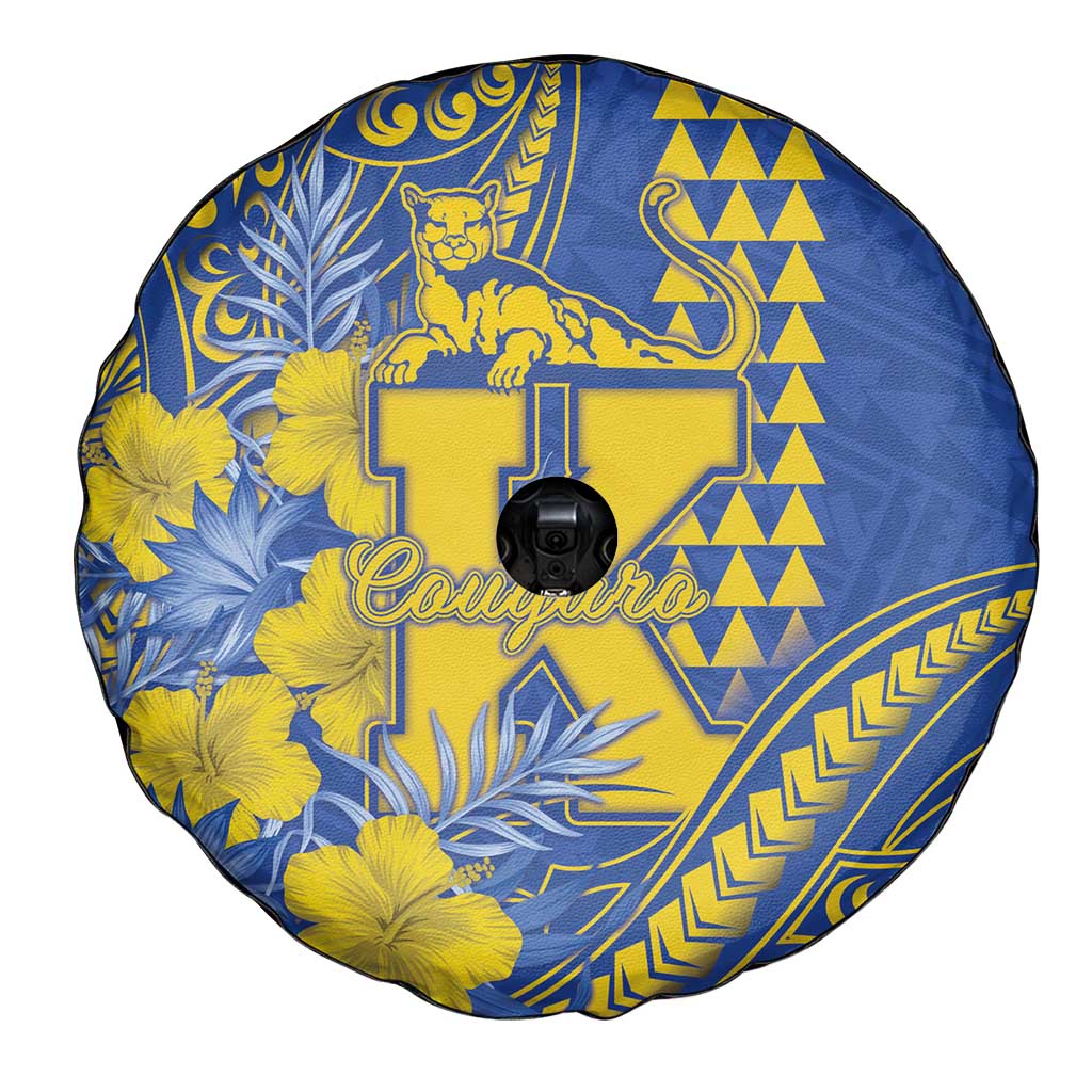 Hawaii Kaiser High School Spare Tire Cover Tribal Tattoo With Hibiscus Flowers LT05 - Polynesian Pride
