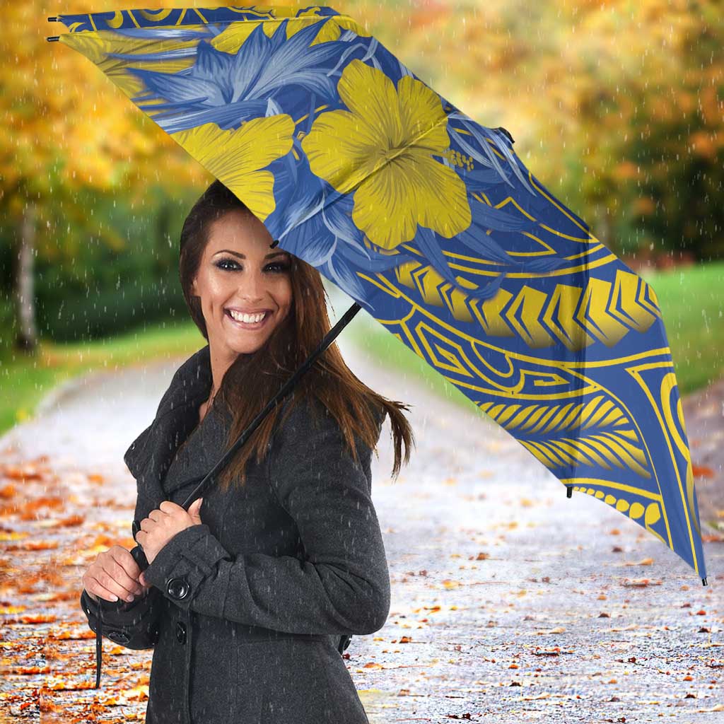 Hawaii Kaiser High School Umbrella Tribal Tattoo With Hibiscus Flowers LT05 - Polynesian Pride