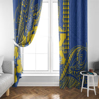 Hawaii Kaiser High School Window Curtain Tribal Tattoo With Hibiscus Flowers