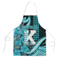 Hawaii Kapolei High School Apron Tribal Tattoo With Hibiscus Flowers LT05 Dark Teal - Polynesian Pride