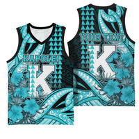 Personalised Hawaii Kapolei High School Basketball Jersey Tribal Tattoo With Hibiscus Flowers