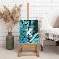 Hawaii Kapolei High School Canvas Wall Art Tribal Tattoo With Hibiscus Flowers