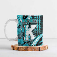Personalised Hawaii Kapolei High School Ceramic Mug Tribal Tattoo With Hibiscus Flowers