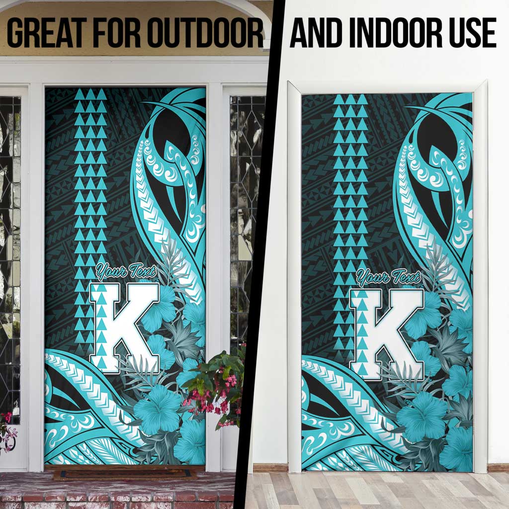 Personalised Hawaii Kapolei High School Door Cover Tribal Tattoo With Hibiscus Flowers LT05 - Polynesian Pride