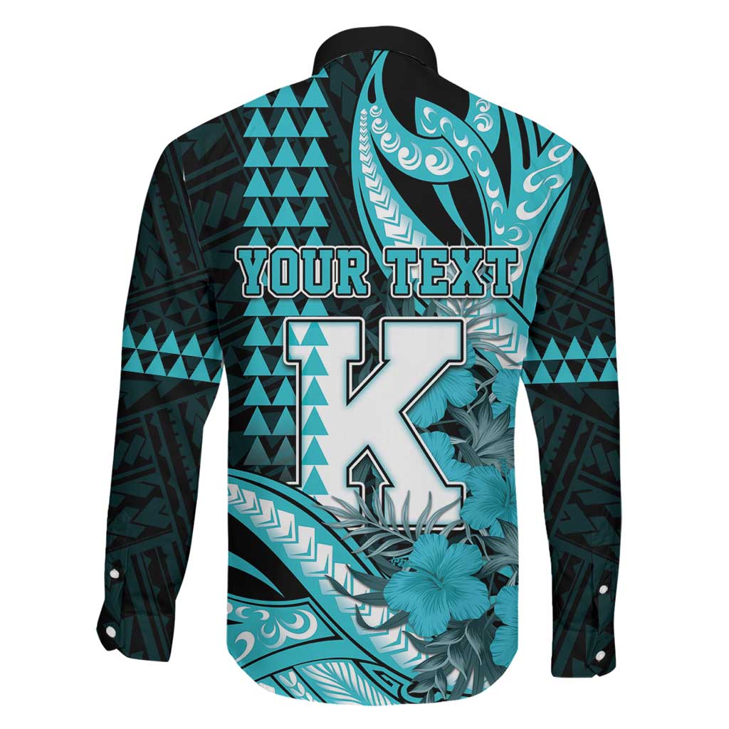 Personalised Hawaii Kapolei High School Family Matching Mermaid Dress and Hawaiian Shirt Tribal Tattoo With Hibiscus Flowers