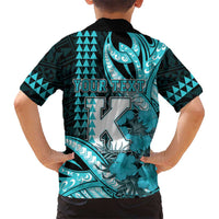 Personalised Hawaii Kapolei High School Family Matching Off Shoulder Maxi Dress and Hawaiian Shirt Tribal Tattoo With Hibiscus Flowers