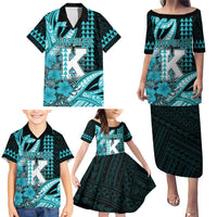 Personalised Hawaii Kapolei High School Family Matching Puletasi and Hawaiian Shirt Tribal Tattoo With Hibiscus Flowers