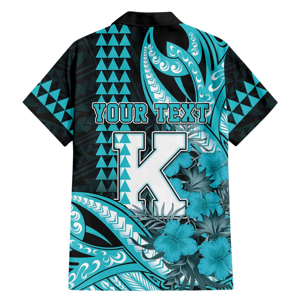 Personalised Hawaii Kapolei High School Family Matching Puletasi and Hawaiian Shirt Tribal Tattoo With Hibiscus Flowers