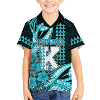 Personalised Hawaii Kapolei High School Family Matching Short Sleeve Bodycon Dress and Hawaiian Shirt Tribal Tattoo With Hibiscus Flowers