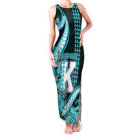Personalised Hawaii Kapolei High School Family Matching Tank Maxi Dress and Hawaiian Shirt Tribal Tattoo With Hibiscus Flowers