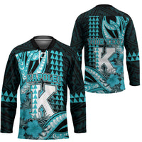 Personalised Hawaii Kapolei High School Hockey Jersey Tribal Tattoo With Hibiscus Flowers