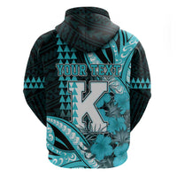 Personalised Hawaii Kapolei High School Hoodie Tribal Tattoo With Hibiscus Flowers