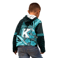 Personalised Hawaii Kapolei High School Kid Hoodie Tribal Tattoo With Hibiscus Flowers