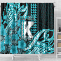 Hawaii Kapolei High School Shower Curtain Tribal Tattoo With Hibiscus Flowers LT05 - Polynesian Pride