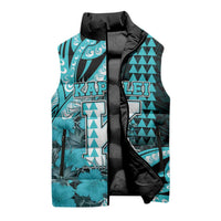 Personalised Hawaii Kapolei High School Sleeveless Puffer Jacket Tribal Tattoo With Hibiscus Flowers LT05 - Polynesian Pride