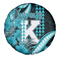 Hawaii Kapolei High School Spare Tire Cover Tribal Tattoo With Hibiscus Flowers