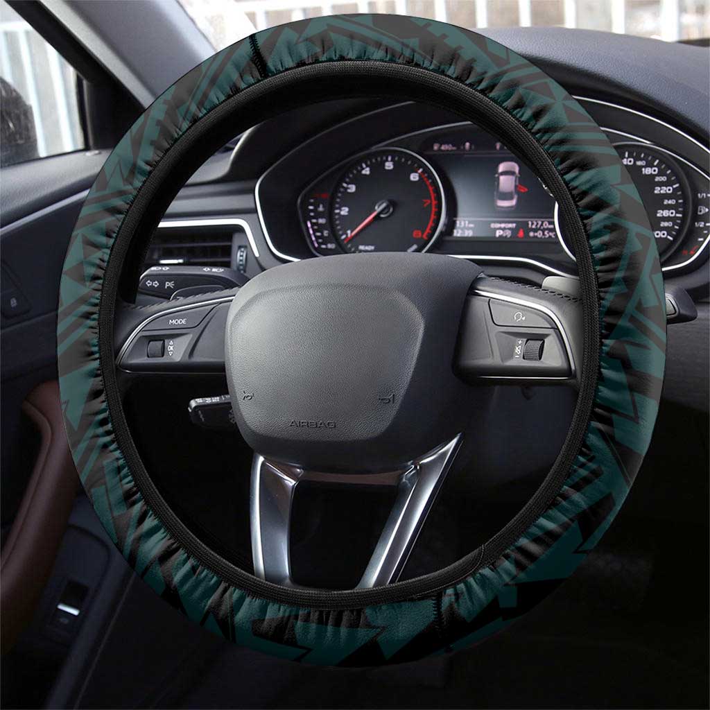Hawaii Kapolei High School Steering Wheel Cover Tribal Tattoo With Hibiscus Flowers LT05 - Polynesian Pride