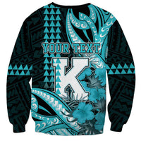 Personalised Hawaii Kapolei High School Sweatshirt Tribal Tattoo With Hibiscus Flowers