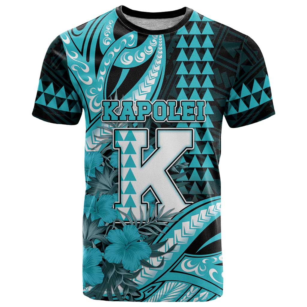 Personalised Hawaii Kapolei High School T Shirt Tribal Tattoo With Hibiscus Flowers