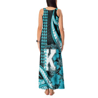 Personalised Hawaii Kapolei High School Tank Maxi Dress Tribal Tattoo With Hibiscus Flowers