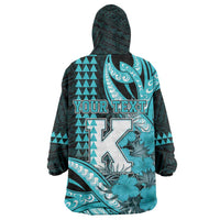 Personalised Hawaii Kapolei High School Wearable Blanket Hoodie Tribal Tattoo With Hibiscus Flowers