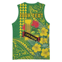 Personalised Hawaii Leilehua High School Basketball Jersey Tribal Tattoo With Hibiscus Flowers