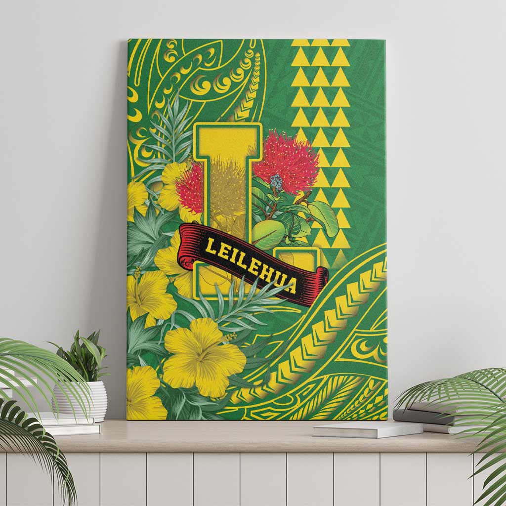 Hawaii Leilehua High School Canvas Wall Art Tribal Tattoo With Hibiscus Flowers LT05 - Polynesian Pride