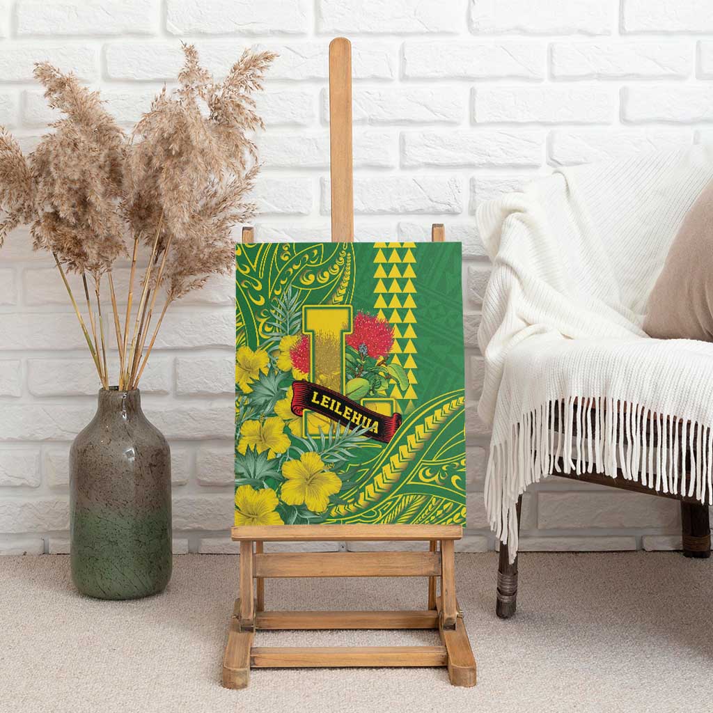Hawaii Leilehua High School Canvas Wall Art Tribal Tattoo With Hibiscus Flowers LT05 - Polynesian Pride