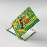 Hawaii Leilehua High School Canvas Wall Art Tribal Tattoo With Hibiscus Flowers LT05 With Frame Green - Polynesian Pride