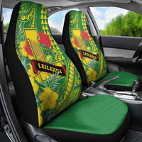 Hawaii Leilehua High School Car Seat Cover Tribal Tattoo With Hibiscus Flowers
