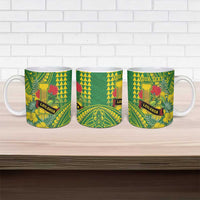 Personalised Hawaii Leilehua High School Ceramic Mug Tribal Tattoo With Hibiscus Flowers