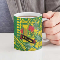 Personalised Hawaii Leilehua High School Ceramic Mug Tribal Tattoo With Hibiscus Flowers