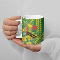 Personalised Hawaii Leilehua High School Ceramic Mug Tribal Tattoo With Hibiscus Flowers