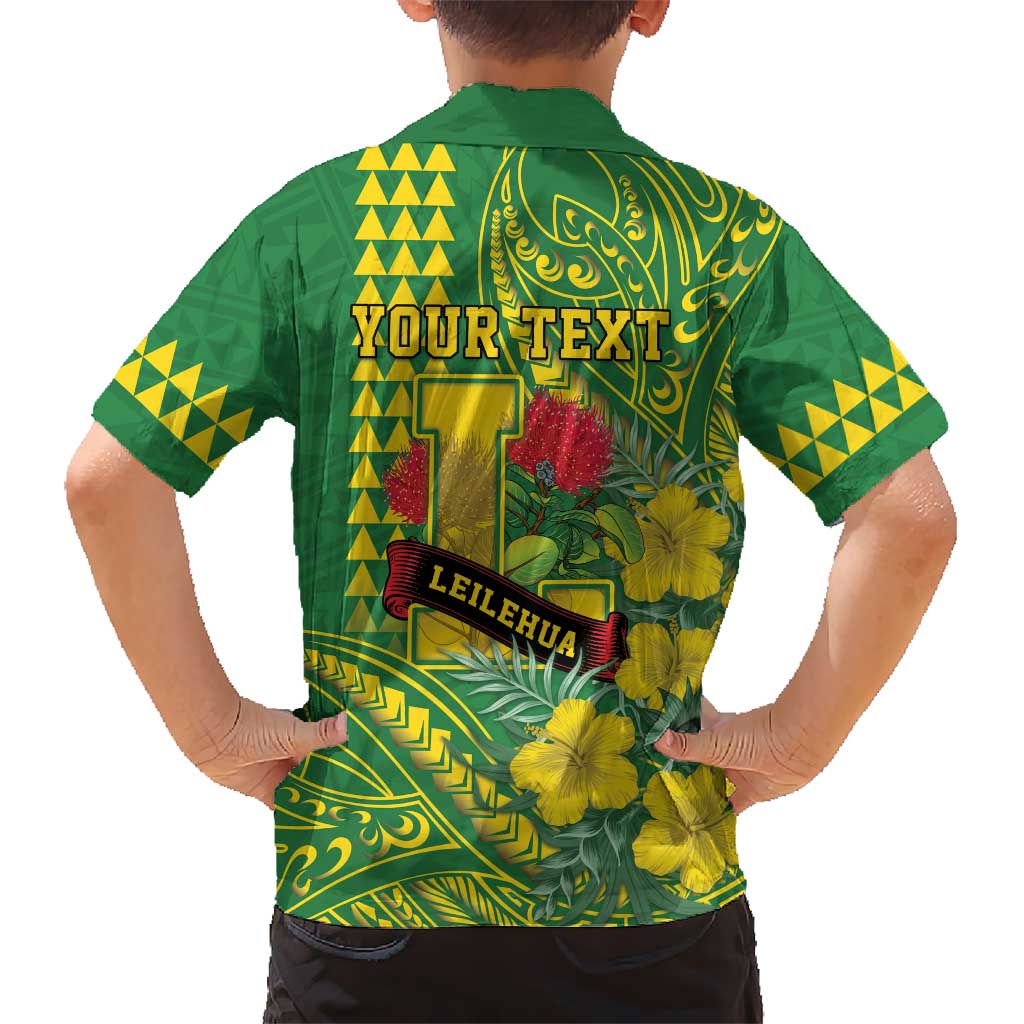 Personalised Hawaii Leilehua High School Family Matching Puletasi and Hawaiian Shirt Tribal Tattoo With Hibiscus Flowers