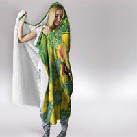 Hawaii Leilehua High School Hooded Blanket Tribal Tattoo With Hibiscus Flowers