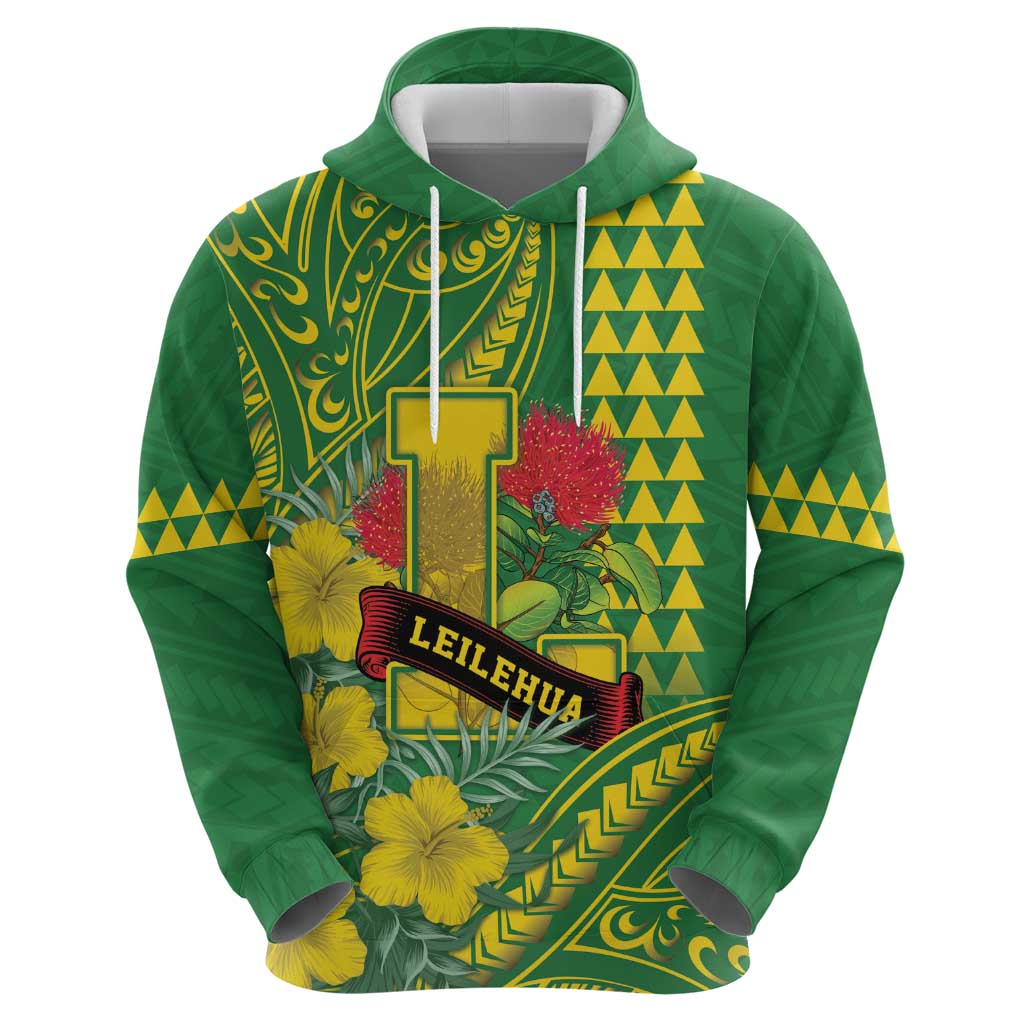 Personalised Hawaii Leilehua High School Hoodie Tribal Tattoo With Hibiscus Flowers
