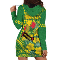 Personalised Hawaii Leilehua High School Hoodie Dress Tribal Tattoo With Hibiscus Flowers