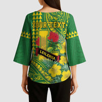 Personalised Hawaii Leilehua High School Kimono Sleeve Blouse Tribal Tattoo With Hibiscus Flowers